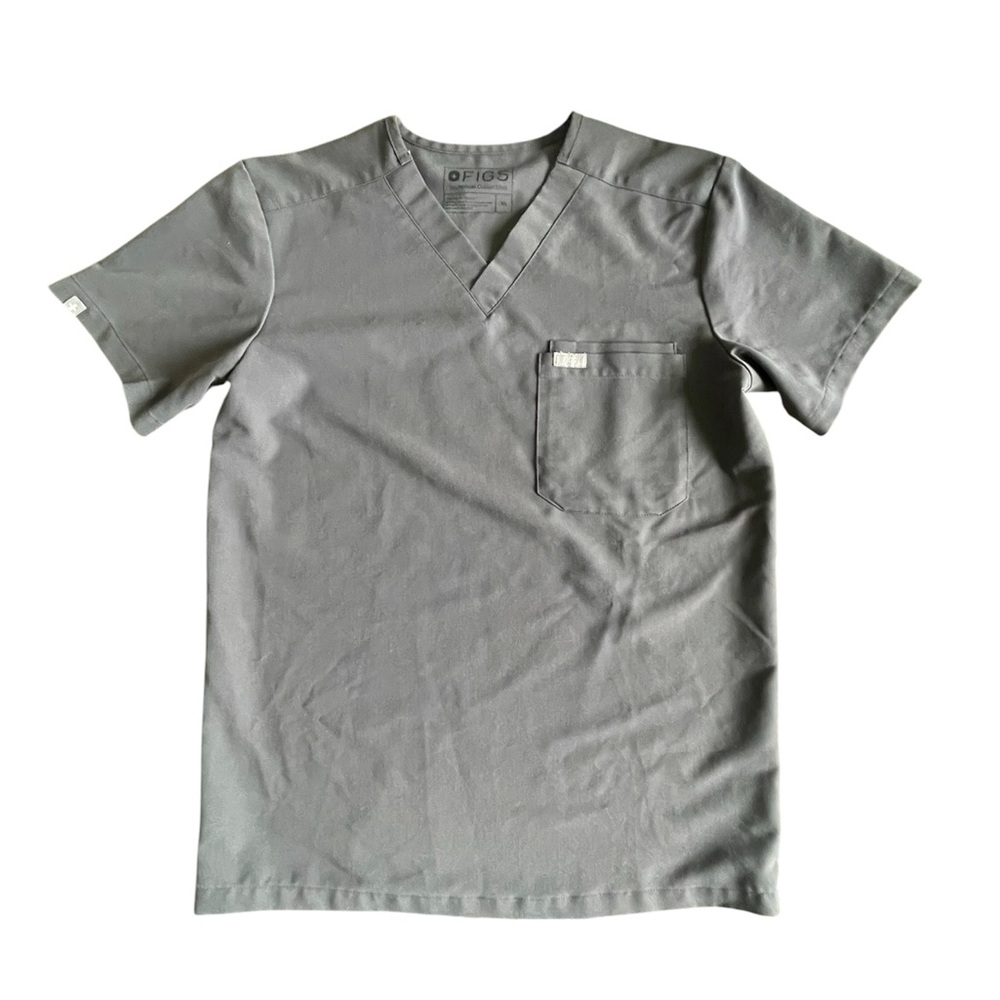 FIGS Men's Gray V-Neck Scrub Top Size XS - Picture 2 of 12